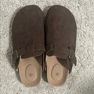 Brown Suede Mules